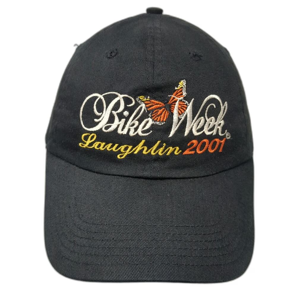 CSI Baseball Cap Black One Size Laughlin Bike Week 2001 Butterfly Strapback Hat